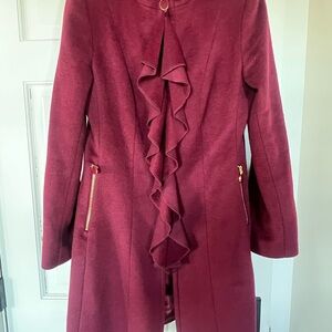 Elegant Burgundy Women's Coat